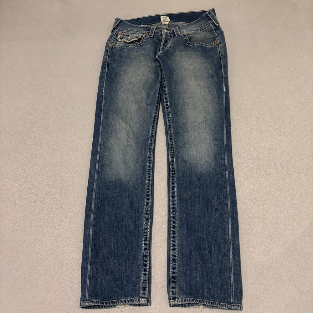 True Religion Women's Straight Leg Jeans - Medium Blue Wash
